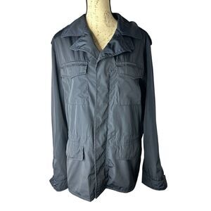 Banana Republic Men ES Fleet Jacket L‎ Navy Blue exterior Orange interior